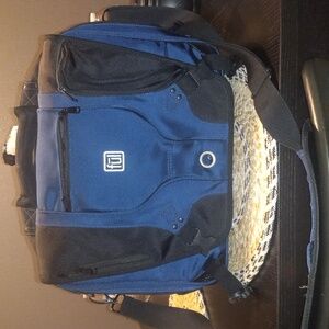 FUL Tennman 17" Padded Laptop Computer Travel Messanger Crossbody Bag Blue Nylon